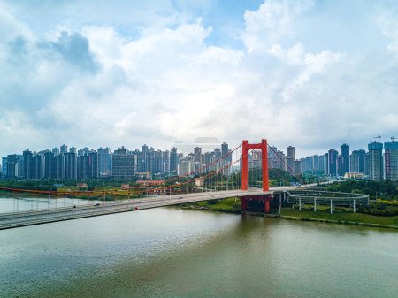Photo for Liangqing Bridge over the Yong River in Nanning, Guangxi, China - Royalty Free Image