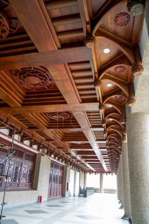 Photo for Brilliant and luxurious Chinese-style building with gold wood carving ceiling - Royalty Free Image