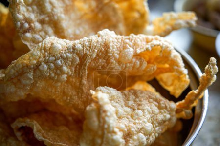 Photo for Close-up of a golden and tempting fried yuba - Royalty Free Image