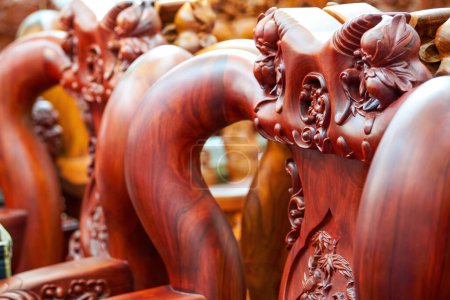 Noble and exquisite mahogany furniture close-up
