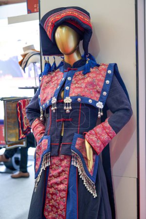 Close-up of clothing of Chinese ethnic minorities