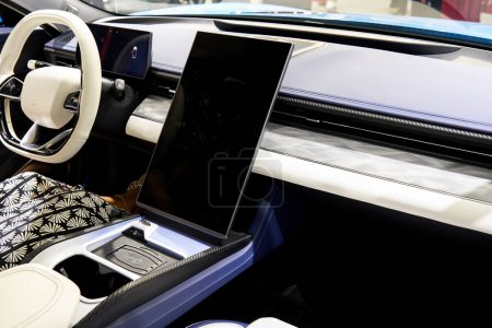 Close-up of the interior of a luxury new energy vehicle