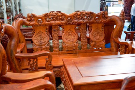 Chinesische traditionelle Mahagoni-Möbel komplette Reihe von Stühlen