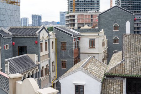 Foto de Edificio de ladrillo tradicional en estilo chino moderno - Imagen libre de derechos
