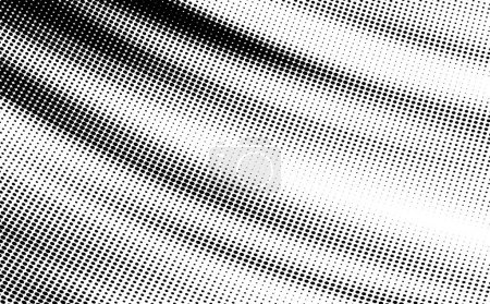 Illustration for Curving halftone tonal fade abstract vector background. Half tone pattern with smooth black and white transitions. - Royalty Free Image