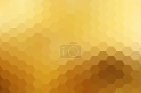 Illustration for Vector golden pattern made by hexagon tiles. Elegant glitter decoration. Geometric gold luxury backdrop. - Royalty Free Image