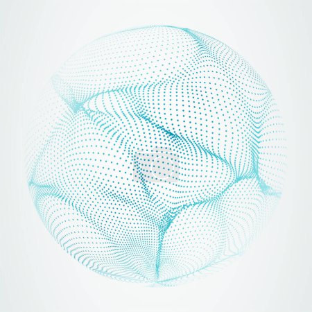 Téléchargez les illustrations : Illustration vectorielle abstraite de globe de particules. Technologie futuriste toile de fond avec élément de conception de particules 3D - en licence libre de droit