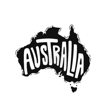 Illustration pour Dessin à la main doodle australien carte noir - image libre de droit
