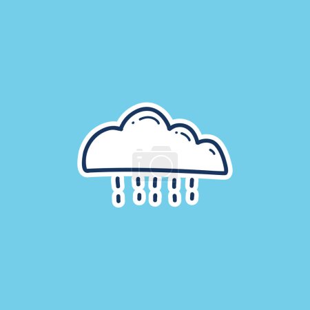 Ilustración de Duchas lluvia tiempo icono garabato mano dibujo contorno relleno estilo. lluvia tiempo garabato icono - Imagen libre de derechos