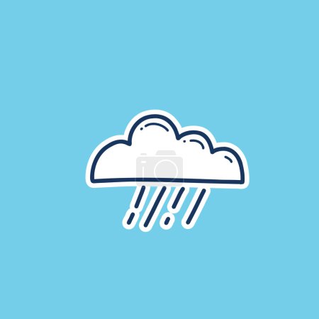 Ilustración de Tiempo lluvioso icono garabato mano dibujo contorno relleno estilo. lluvia tiempo garabato icono - Imagen libre de derechos