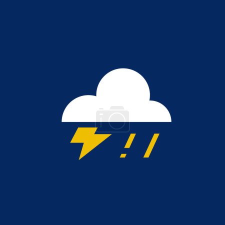 Illustration for Thunder storm rain weather forecast glyph icon - Royalty Free Image