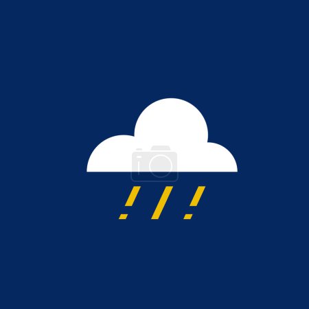 Ilustración de Pronóstico del tiempo de lluvia fuerte icono de glifo - Imagen libre de derechos