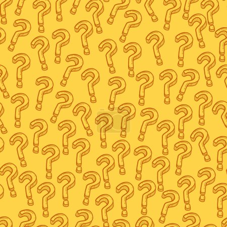 doodle question mark seamless pattern background yellow