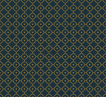 Ilustración de Patrón de cultura árabe, geométrico islámico sin costuras azulejo de fondo en color dorado 3d look style - Imagen libre de derechos