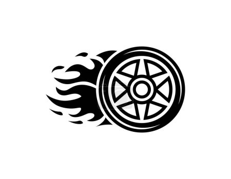 Car fire wheel icon vector illustration.