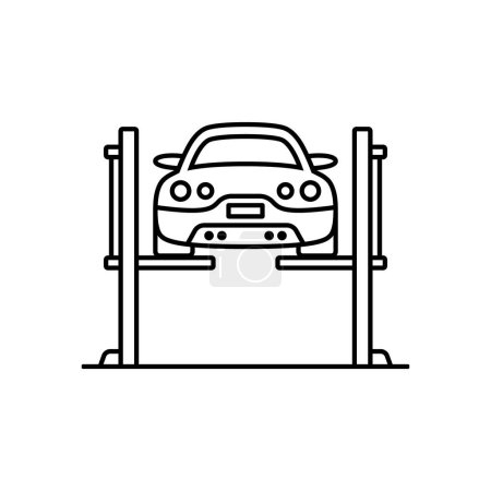 Illustration for Car on a lift, repair auto, vector illustration. - Royalty Free Image
