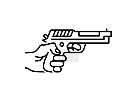 Téléchargez les illustrations : Pistolet de poing isolé sur fond blanc, illustration vectorielle. - en licence libre de droit