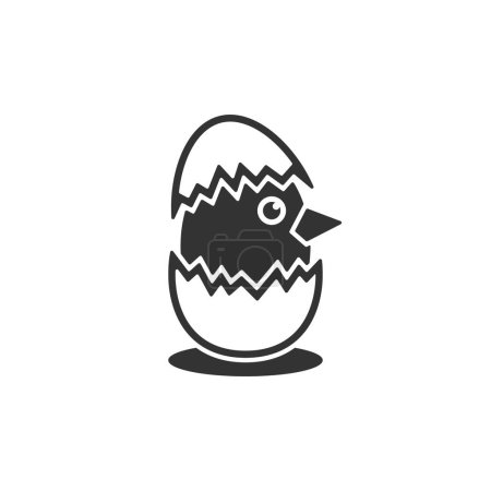 Illustration for Chick hatched from egg, vector isolated icon. - Royalty Free Image