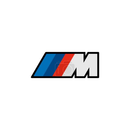 Illustration for BMW M badge vector isolated icon. - Royalty Free Image