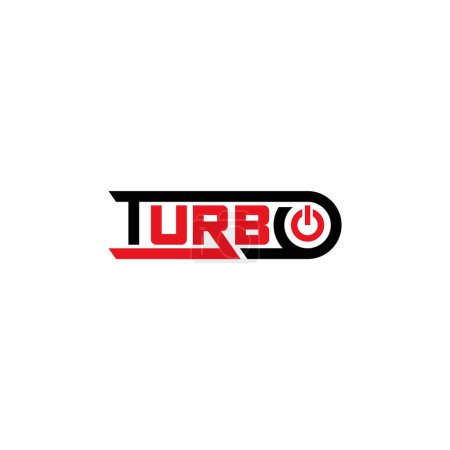 Ilustración de Diseño del logotipo de la marca de texto del modo Turbo power. - Imagen libre de derechos