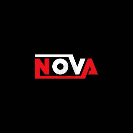Illustration for Nova lettering text typography logo design. - Royalty Free Image
