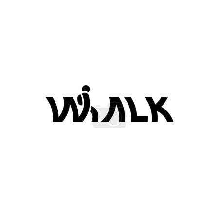 Téléchargez les illustrations : Walk wordmark design de logo créatif. - en licence libre de droit