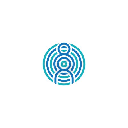 Illustration for Human hypnosis abstract logo design. - Royalty Free Image