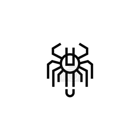 Spider and wrench logo design combination.