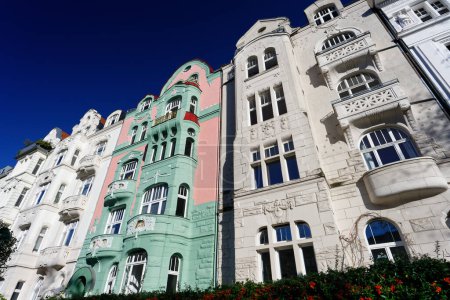 Photo for Ornate pastel gruenderzeit houses in cologne's suedstadt district - Royalty Free Image