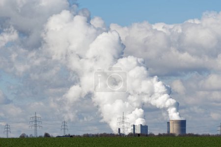 Photo for Intense emissions from lignite-fired power plants near cologne, germany - Royalty Free Image