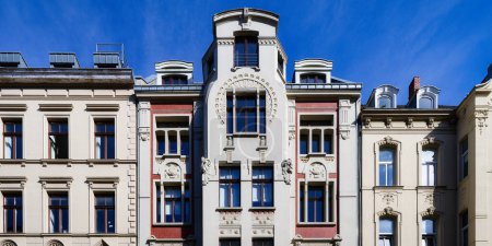 richly decorated, beautifully restored houses from the end of the 19th century in the belgian quarter of cologne