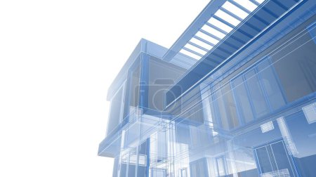 Photo for Modern architecture building 3d illustration design - Royalty Free Image