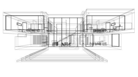 Foto de Arquitectura moderna edificio 3d ilustración diseño - Imagen libre de derechos