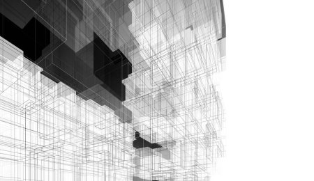 Photo pour Architecture moderne bâtiment 3d illustration design - image libre de droit