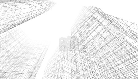 Foto de Arquitectura moderna edificio 3d ilustración diseño - Imagen libre de derechos