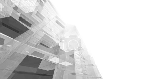 Photo pour Architecture moderne bâtiment 3d illustration design - image libre de droit