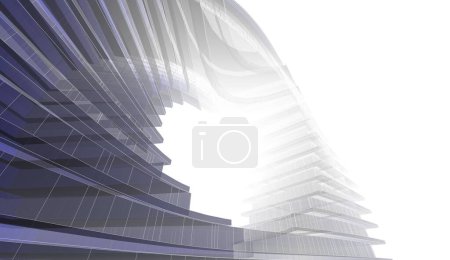 Foto de Perspectiva futurista, diseño abstracto de papel pintado arquitectónico, fondo de concepto geométrico digital - Imagen libre de derechos