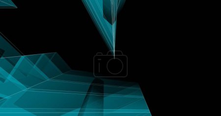 Foto de Abstracto azul arquitectónico fondo de pantalla rascacielos diseño, fondo concepto digital - Imagen libre de derechos