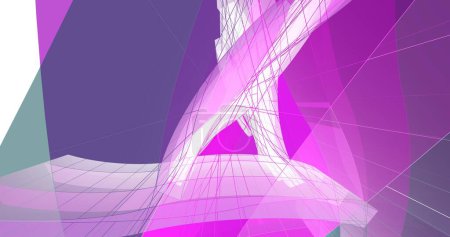 Téléchargez les photos : Abstrait violet papier peint architectural gratte-ciel design, fond de concept numérique - en image libre de droit