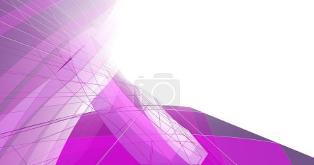 Téléchargez les photos : Abstrait violet papier peint architectural gratte-ciel design, fond de concept numérique - en image libre de droit