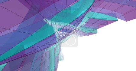 Photo for Abstract blue architectural wallpaper skyscraper design, digital concept background - Royalty Free Image