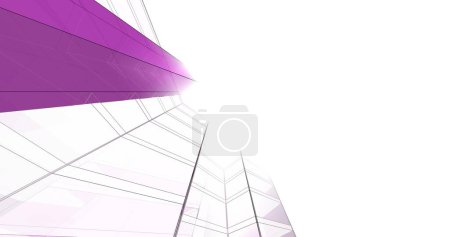 Téléchargez les photos : Abstrait violet papier peint architectural design de bâtiment élevé, fond de concept numérique - en image libre de droit
