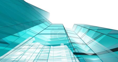 Foto de Abstracto azul papel pintado arquitectónico alto diseño del edificio, fondo concepto digital - Imagen libre de derechos
