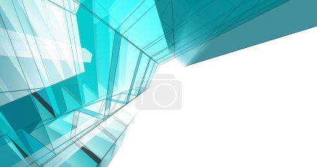 Foto de Abstracto azul papel pintado arquitectónico alto diseño del edificio, fondo concepto digital - Imagen libre de derechos