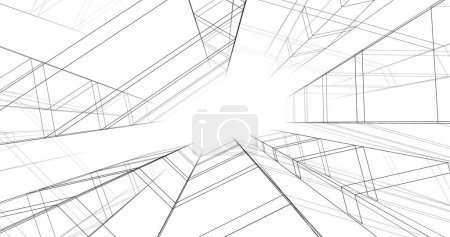 Téléchargez les photos : Papier peint architectural abstrait design de bâtiment élevé, fond de concept numérique - en image libre de droit