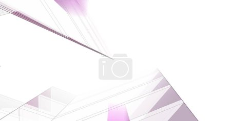 Foto de Abstract purple architectural wallpaper high building design, digital concept background - Imagen libre de derechos
