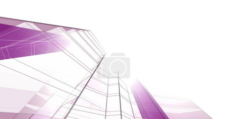 Photo for Abstract purple architectural wallpaper high building design, digital concept background - Royalty Free Image