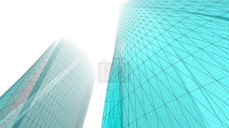 Photo for Futuristic perspective, abstract architectural wallpaper design, digital concept  background, facade of the skyscraper - Royalty Free Image