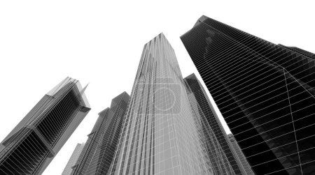 Photo for Abstract architectural wallpaper skyscrapers design, digital concept background - Royalty Free Image