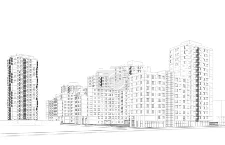 Foto de Abstracto papel pintado arquitectónico de alto diseño de distrito de edificio, fondo de concepto digital - Imagen libre de derechos